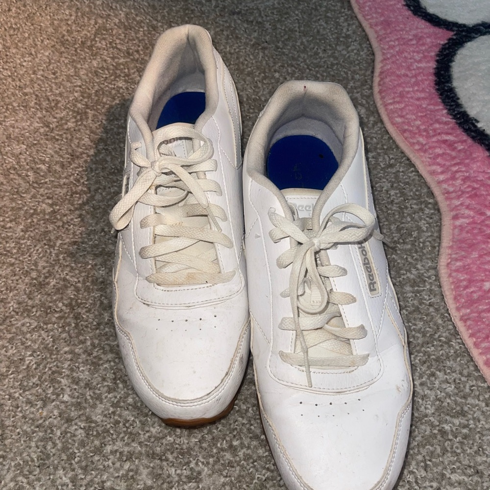 Reebok White and Blue Sneakers